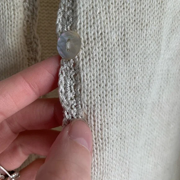 Dressbarn Vintage Cream Floral Embroidered eyelet cardigan - Picture 8 of 12